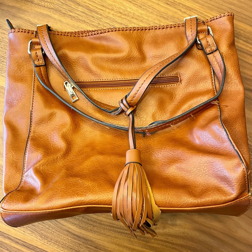 Faux Leather Shoulder Bag